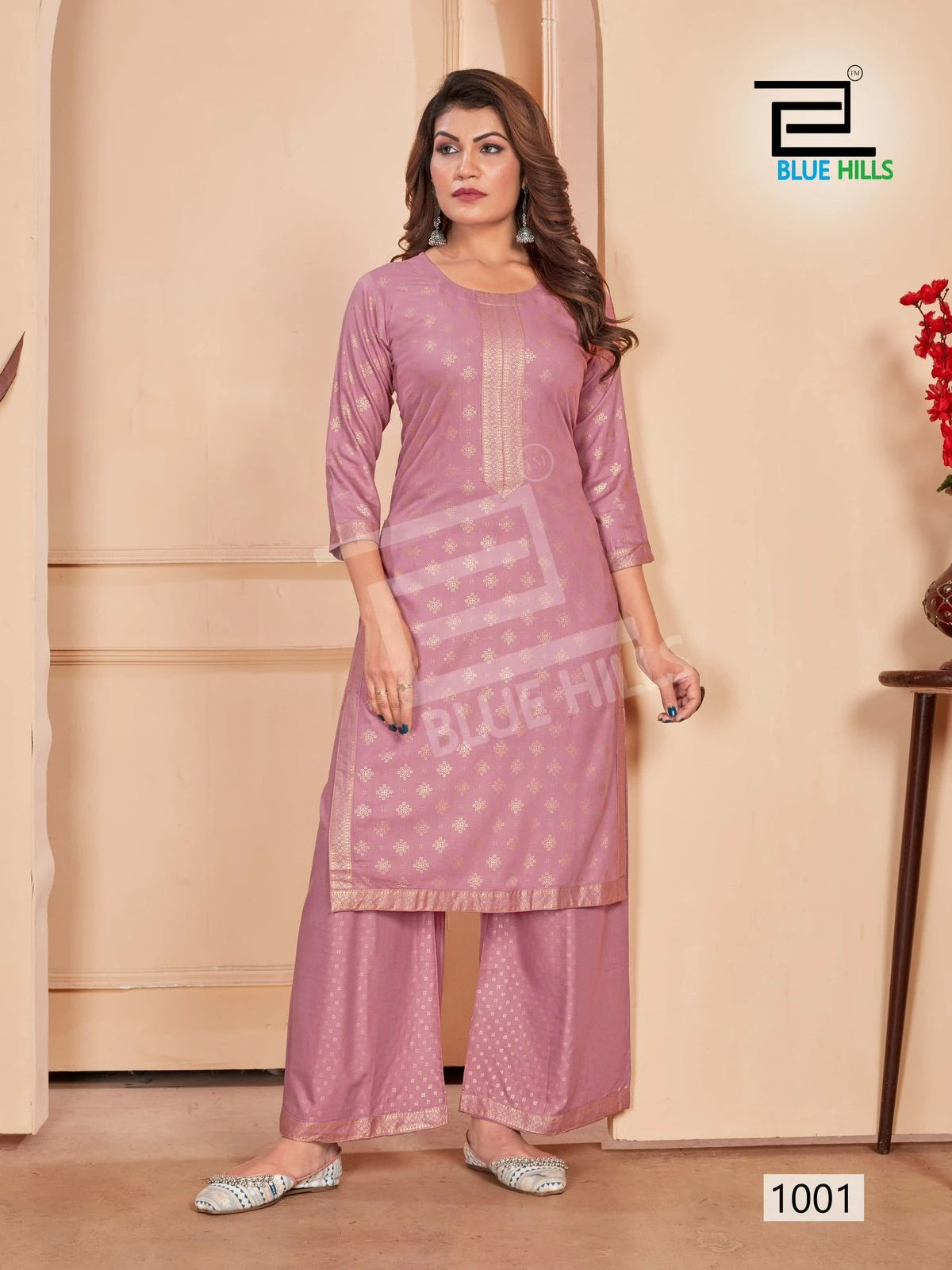 Blue Hills Reel Rayon 14Kg Wholesale Kurti with Palazzo Catalog — Wholesale Kurtis, Blue Hills wholesale from Surat — Photo 3